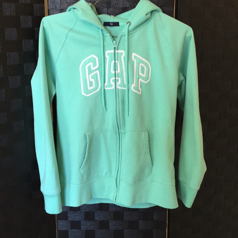Gap Zipper Sweatshirt with Hoodie Turquoise Large